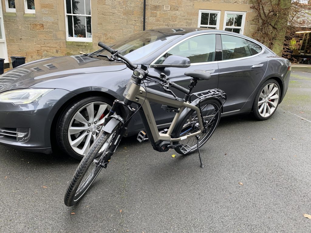 Riese & Müller Supercharger 2 eBike and Tesla Model S